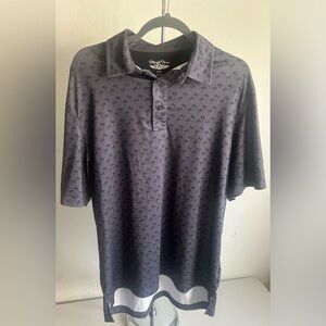 Straight Down Men’s Palm Tree Pattern Gray Golf Polo Sz. M